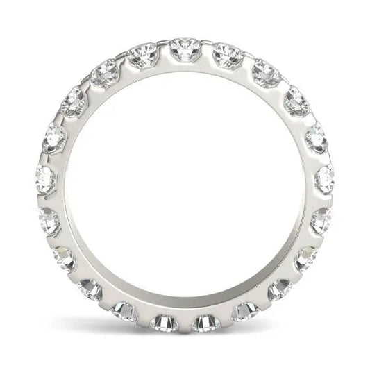 AGI Certified 2 CTW Round Lab Grown Diamond Eternity Band in 14K White