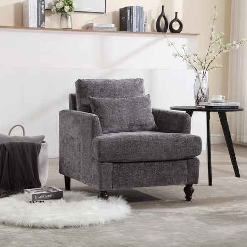 Wood Frame Armchair, Modern Accent Chair Lounge Chair for Living