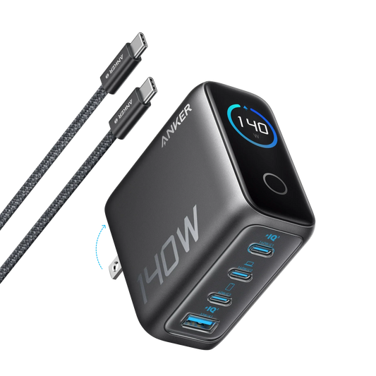 Anker Charger (140W, 4-Port, PD 3.1) with USB-C Cable