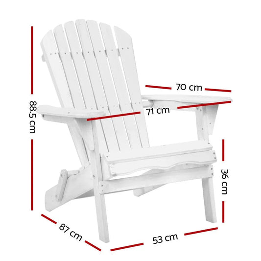 Gardeon Outdoor Furniture Adirondack Chairs Beach Chair Lounge Wooden