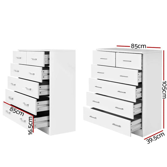 Artiss Tallboy Dresser Table 6 Chest of Drawers Cabinet Bedroom