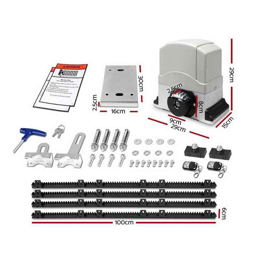 LockMaster Electric Sliding Gate Opener 1200KG Auto Remote Hardware