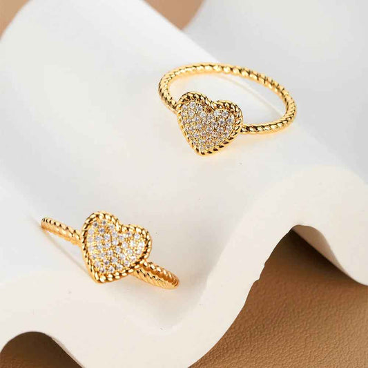 French Retro Love Ring - Elegant Light Luxury Diamond Ring