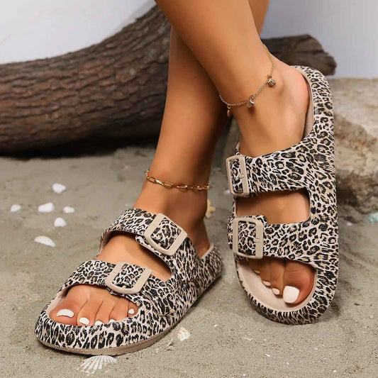 Summer Women Comfort Leopard Soft Thick-Soled Slippers