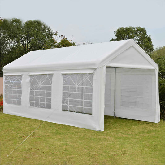 Outsunny 20’ x 10’ Heavy Duty Car Tent Outdoor Car Canopy Shelter