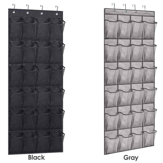 24 Pockets Over Door Hanging Shoe Storage Organizer Rack Holder Closet