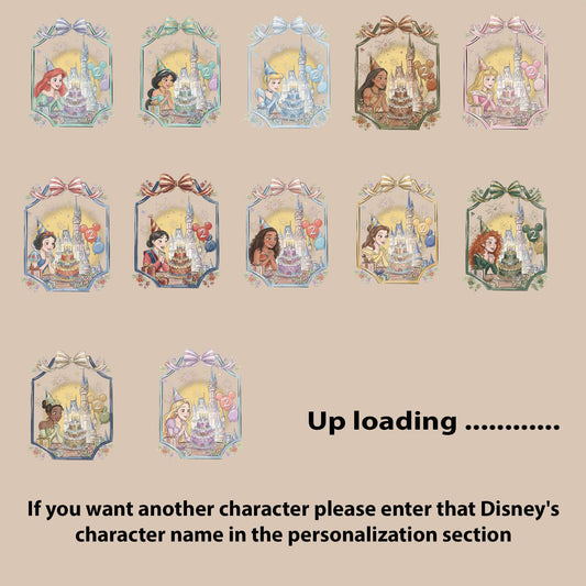 2 Side Personalized Name Age Disney Princess Birthday — Bella+Canvas Tee