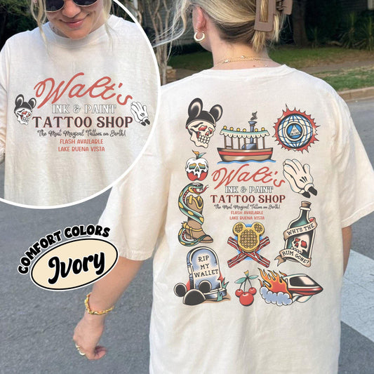 Retro Walt's Ink & Paint Tattoo Shop — Gildan Sweatshirt