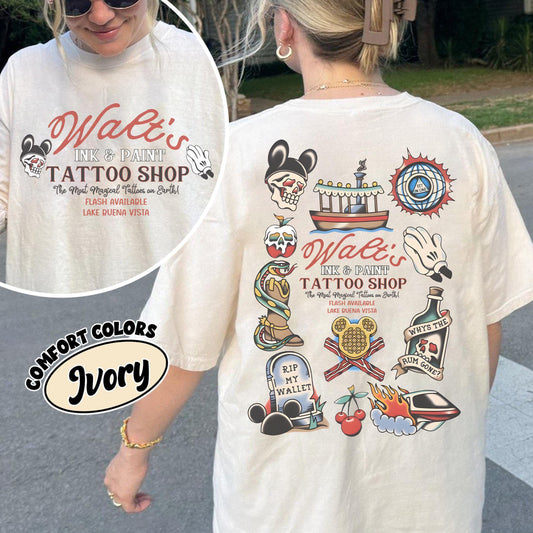 Retro Walt's Ink & Paint Tattoo Shop — Comfort Colors Tee