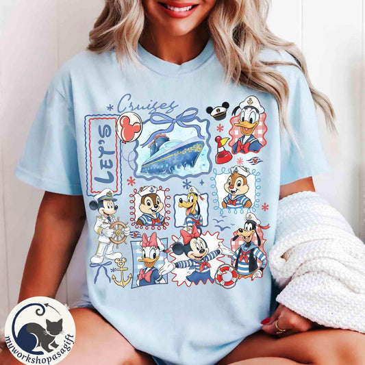 Coquette Bow Watercolor Disney Mickey & Friends Cruise Line — Gildan Sweatshirt