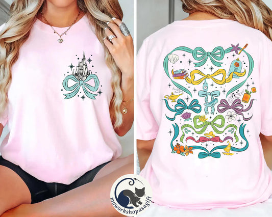 2-Sided Coquette Bows Disney Princess Movie Comfort Color — Comfort Colors Tee