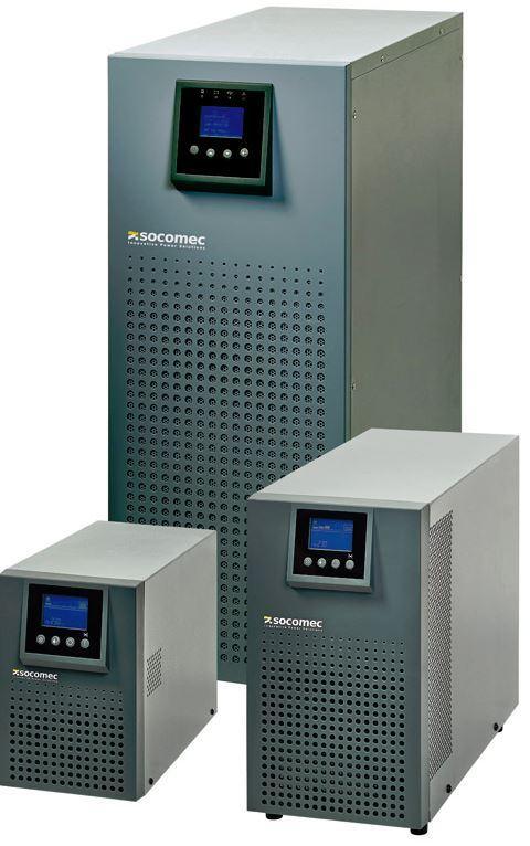 Socomec ITYS 3kVA Tower LCD UPS with digital display and multiple connection ports, black rectangular tower design