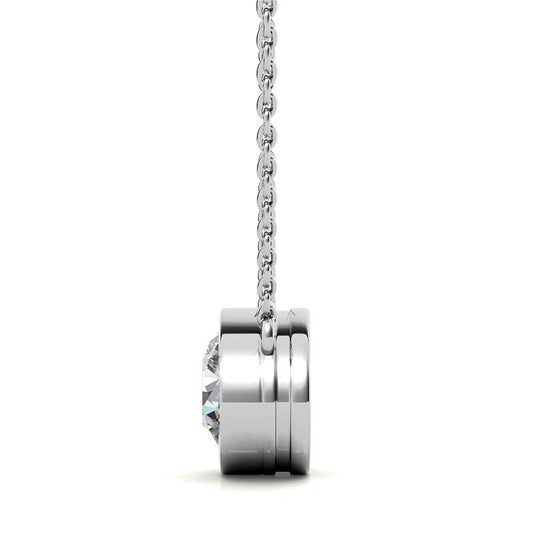 2.00 CTW AGI Certified Round Brilliant Lab Grown Diamond Bezel Pendant