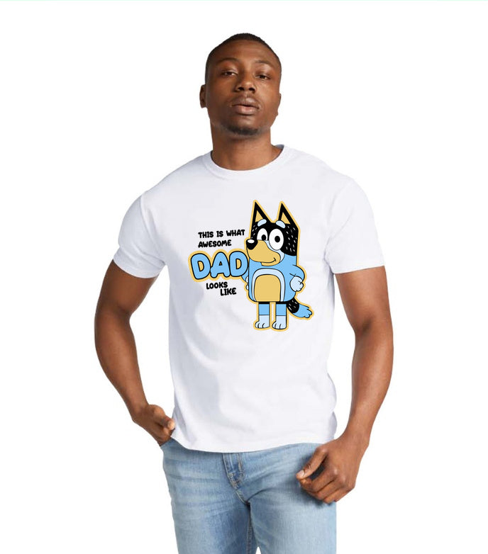 Artwork reference on a sample garment; selected model, color and print placement may differ · This Is What Awesome Dad Looks Like | Tee, Sweatshirt & Hoodie