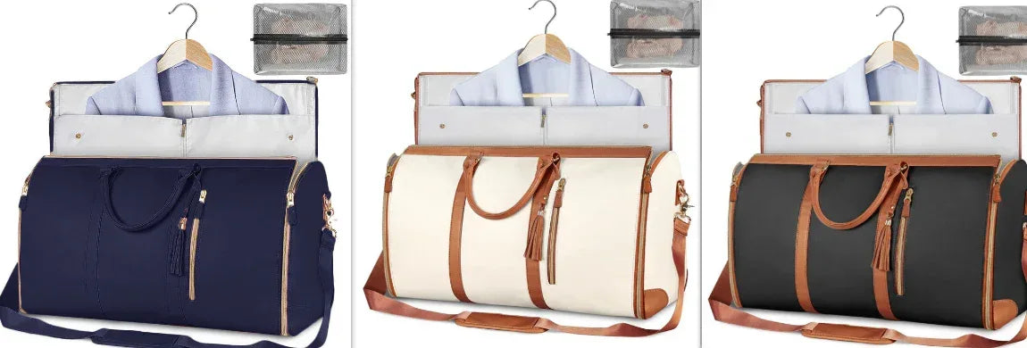 Large Capacity Travel Duffle Bag Women's Handbag Folding Suit Bag Waterproof Clothes Totes - Snagva