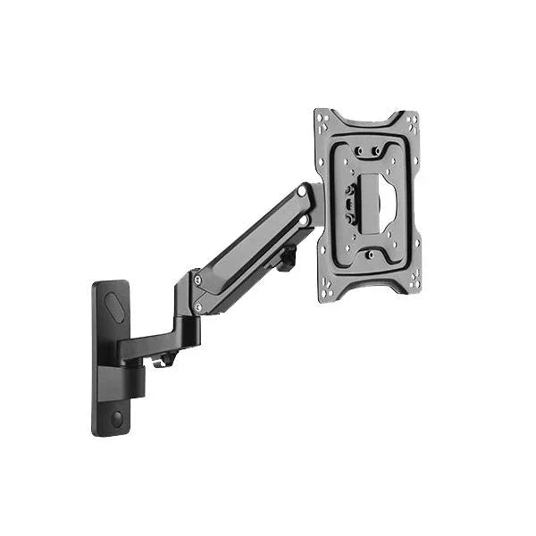 Aluminium wall mount gas spring TV bracket supporting 23 to 43 inch flat panel TVs with adjustable angle and cable management