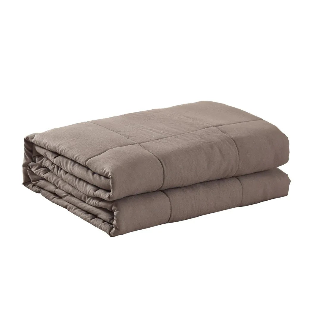 DreamZ heavy weighted blanket laid out flat showing its quilted mink polyester fabric and texture.