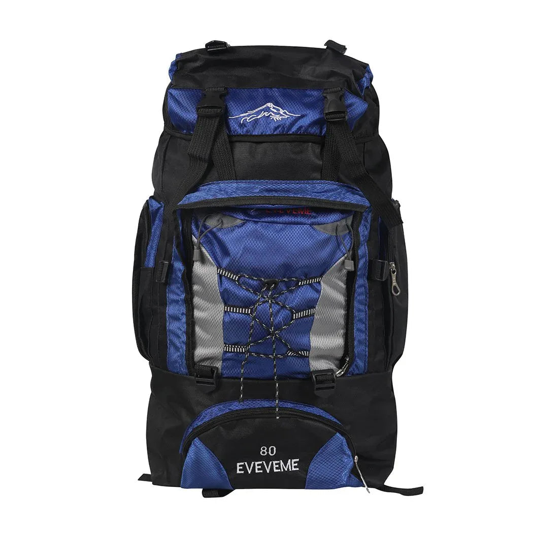 Side angle showing zipped pockets and durable design of waterproof tactical hiking backpack.