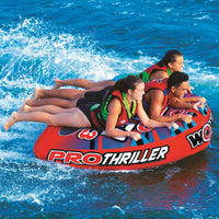 Close-up of WOW Watersports Super Thriller Pro Series Towable with bright colors and heavy-duty handles