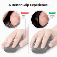Dark grey Ascrono Magic Mouse Grip highlighting textured surface for secure non-slip hold.