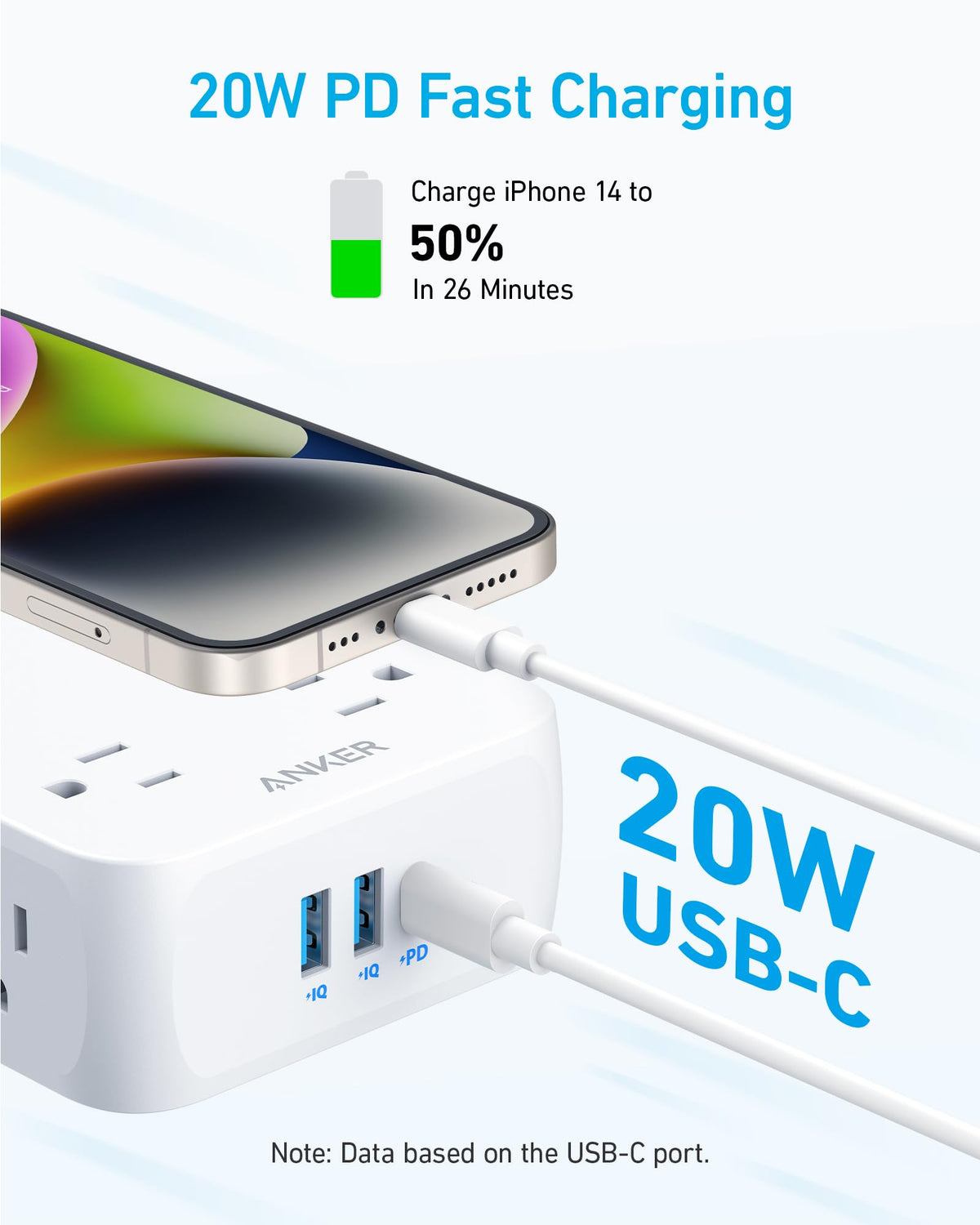 Anker 341 USB Power Strip - product view 3