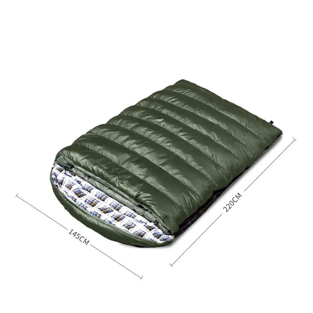 Close-up of the sleeping bag insulation material showing thick padding for warmth.