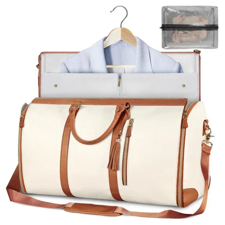 Large Capacity Travel Duffle Bag Women's Handbag Folding Suit Bag Waterproof Clothes Totes - Snagva