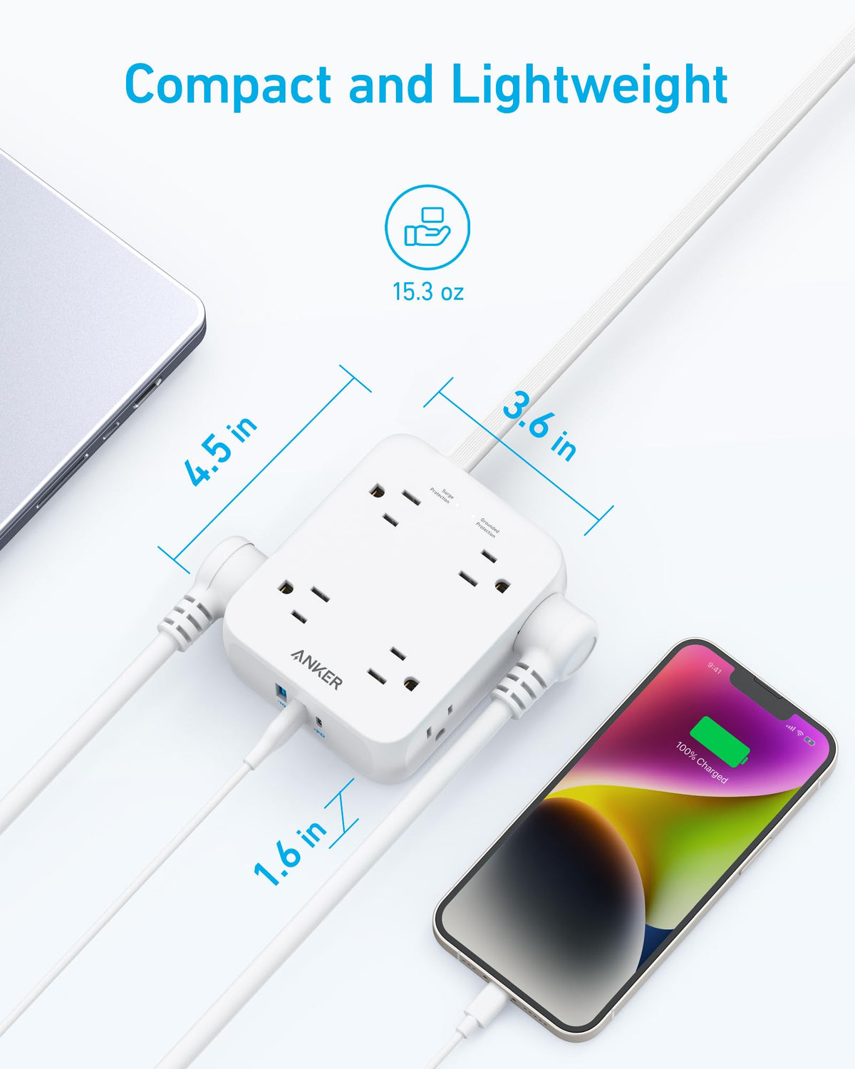 Anker 341 USB Power Strip - product view 5