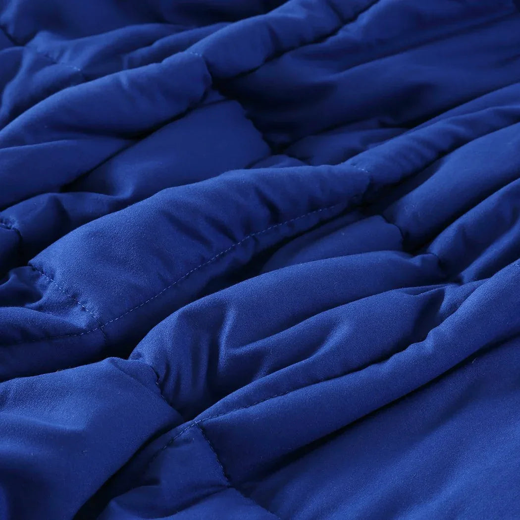 Glass bead filling used inside the weighted blanket shown in a close-up image.