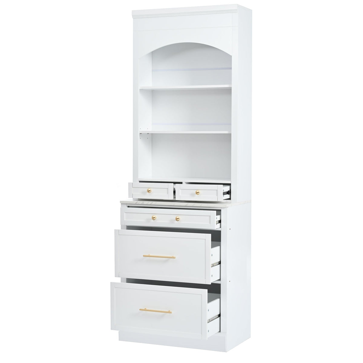 Modern 83.7inch High Kitchen Pantry, Freestanding Tall Kitchen Hutch