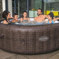 7 Person Round Inflatable Hot Tub 180 Jets Energy Efficient