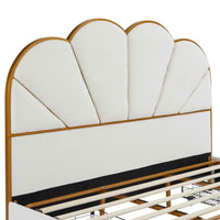 King Size Bed Frame with Drawer, Upholstered Smart Platform Bed with