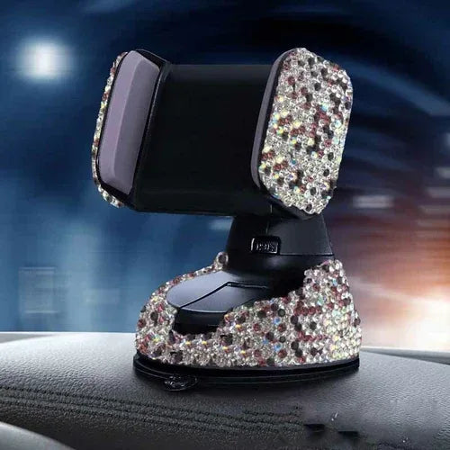 Multifunctional Air Outlet Diamond-encrusted Car Phone Holder - Snagva