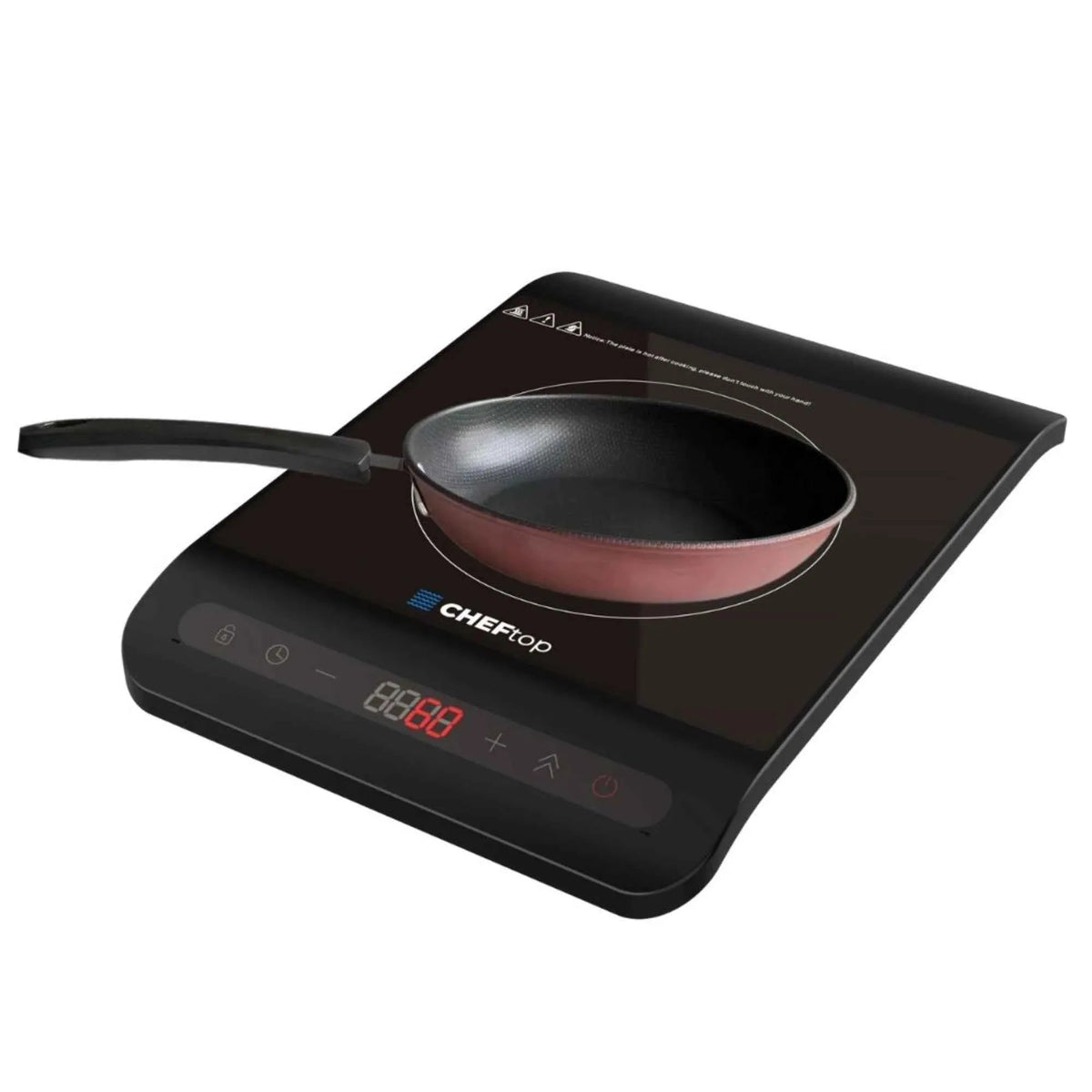 Top view of Cheftop 10-inch nonstick skillet with black cooking surface and heat-resistant handle