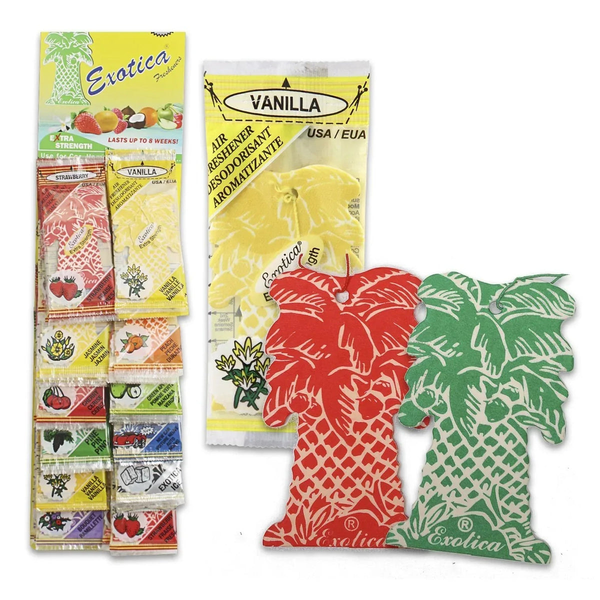 Palm Tree Air Freshener 60-Card Display - Assorted - Snagva