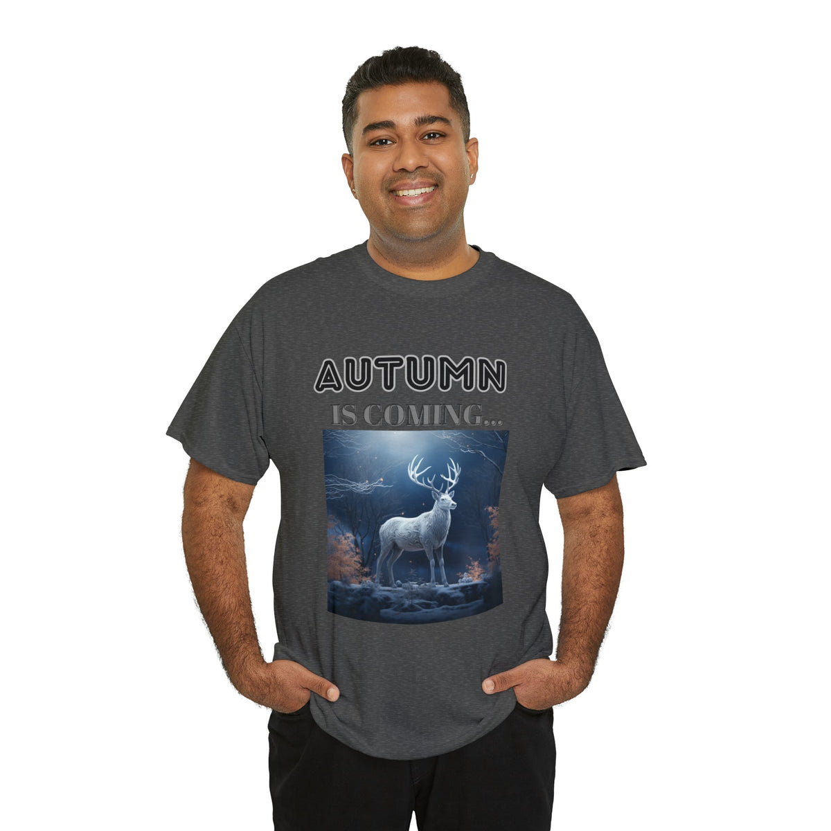 Autumn is coming: Fall Vibes T-shirts | Deer Drinking Brook Leaves Cha