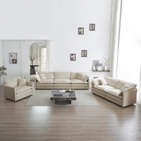Modern Sofa Couch, 3 Piece Set Extra Deep Seat Sectional Sofa For