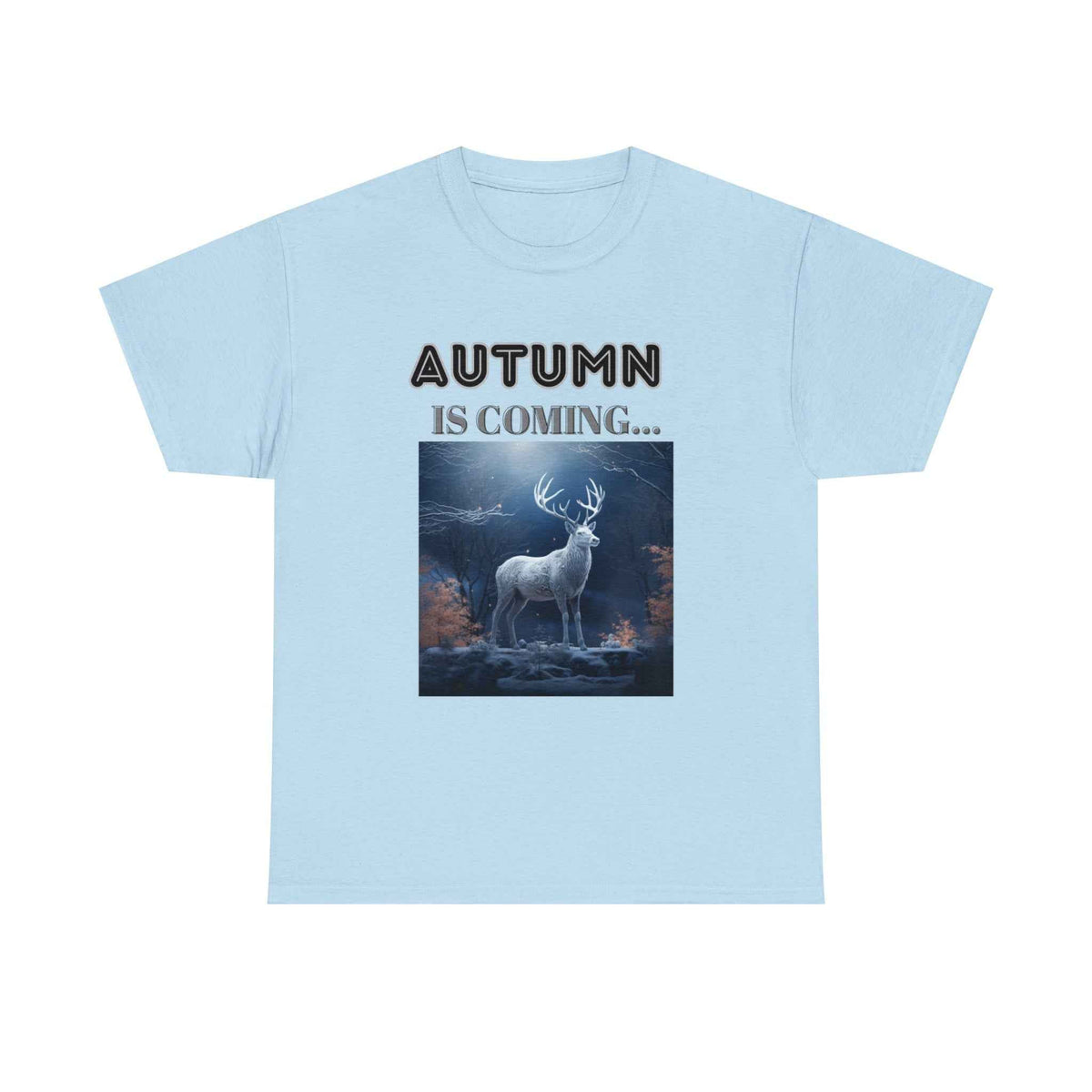 Autumn is coming: Fall Vibes T-shirts | Deer Drinking Brook Leaves Cha