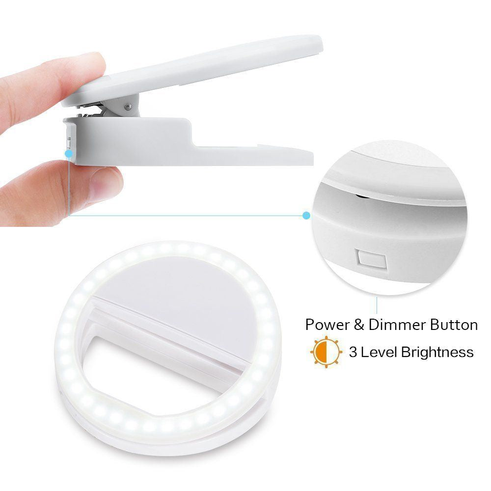 Portable selfie ring light color and design view