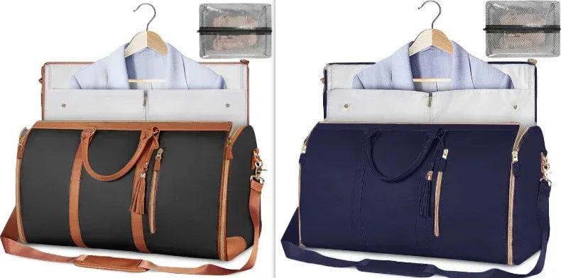 Large Capacity Travel Duffle Bag Women's Handbag Folding Suit Bag Waterproof Clothes Totes - Snagva