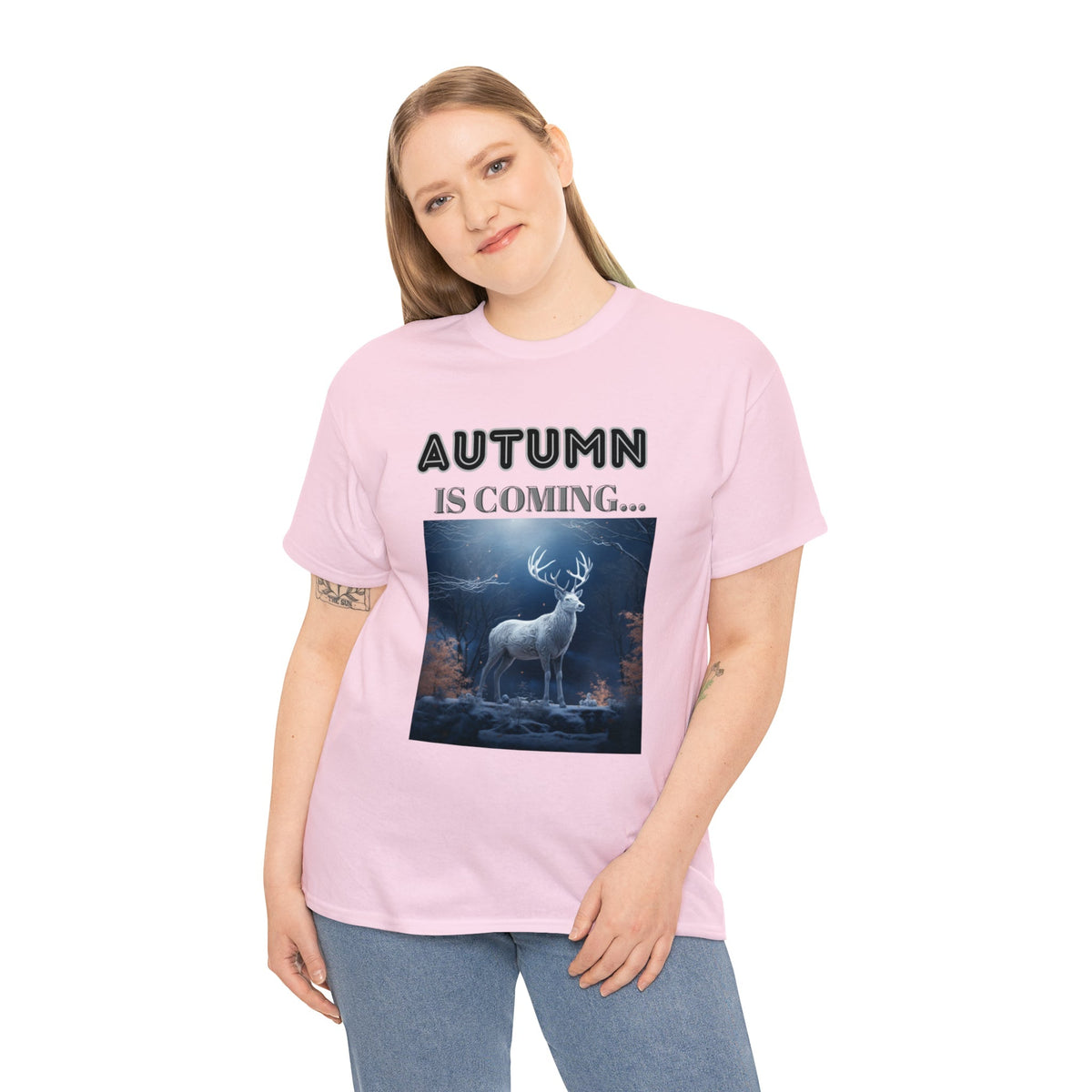Autumn is coming: Fall Vibes T-shirts | Deer Drinking Brook Leaves Cha
