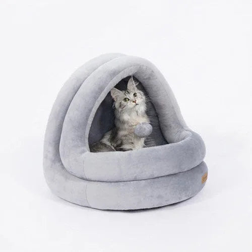 Close-up of plush crystal velvet pet bed highlighting soft fabric texture and cozy design.