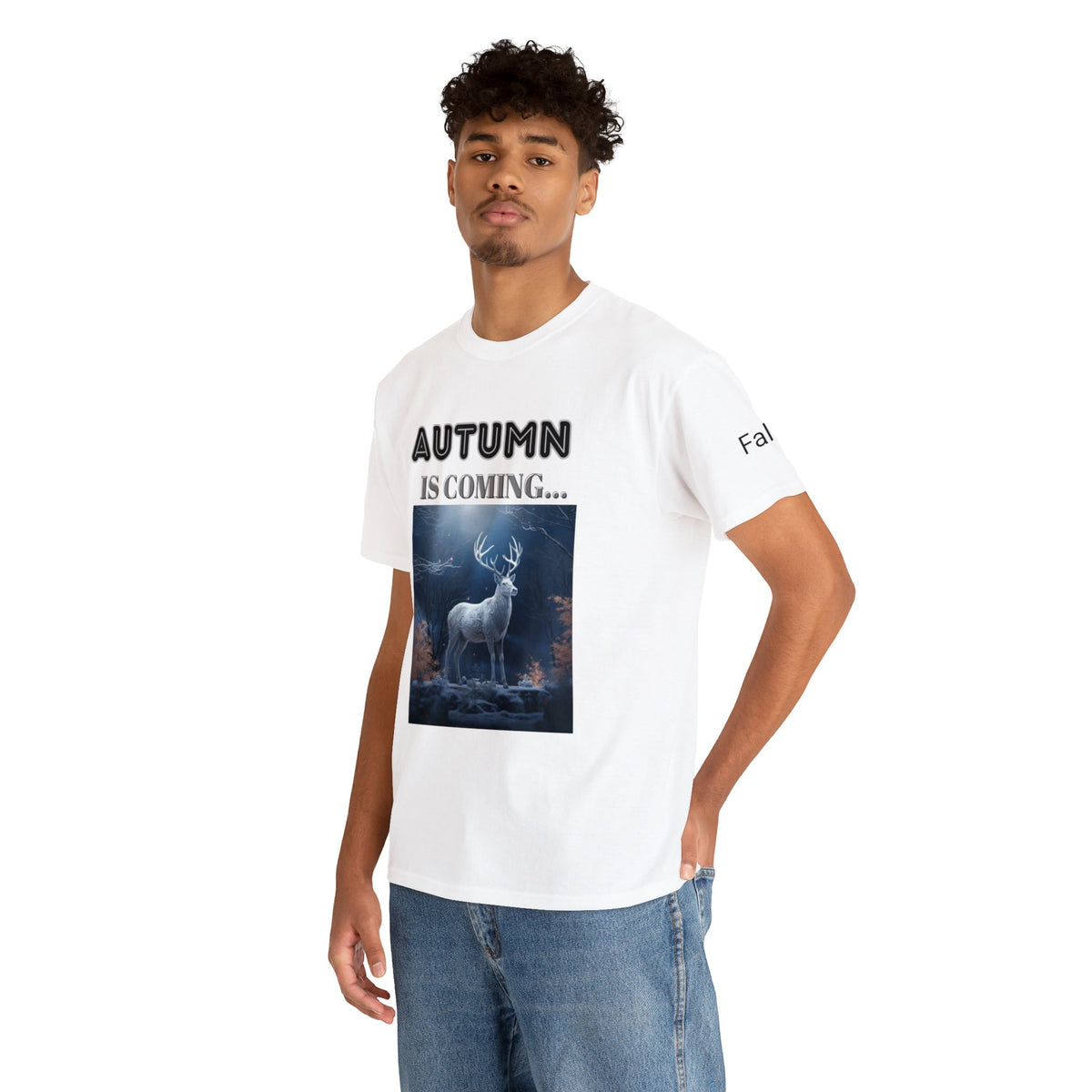 Autumn is coming: Fall Vibes T-shirts | Deer Drinking Brook Leaves Cha