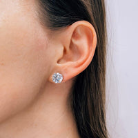 AGI Certified 4 CTW Lab Grown Diamond Stud Earrings in 14K White or