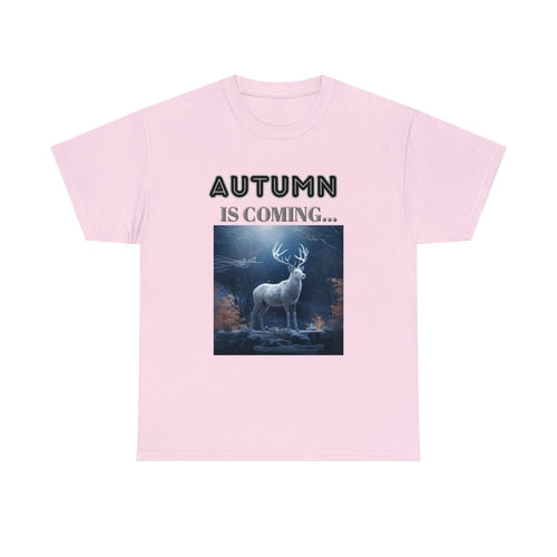 Autumn is coming: Fall Vibes T-shirts | Deer Drinking Brook Leaves Cha