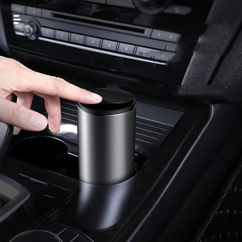Alloy Car Trash Bin Rubbish Holder Wrapper Garbage Can - Snagva