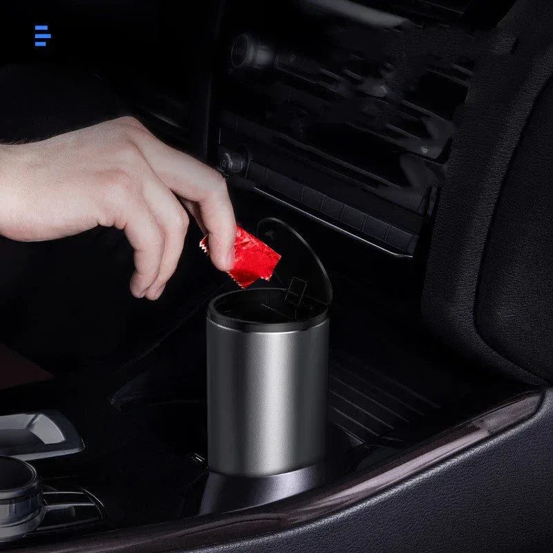 Alloy Car Trash Bin Rubbish Holder Wrapper Garbage Can - Snagva