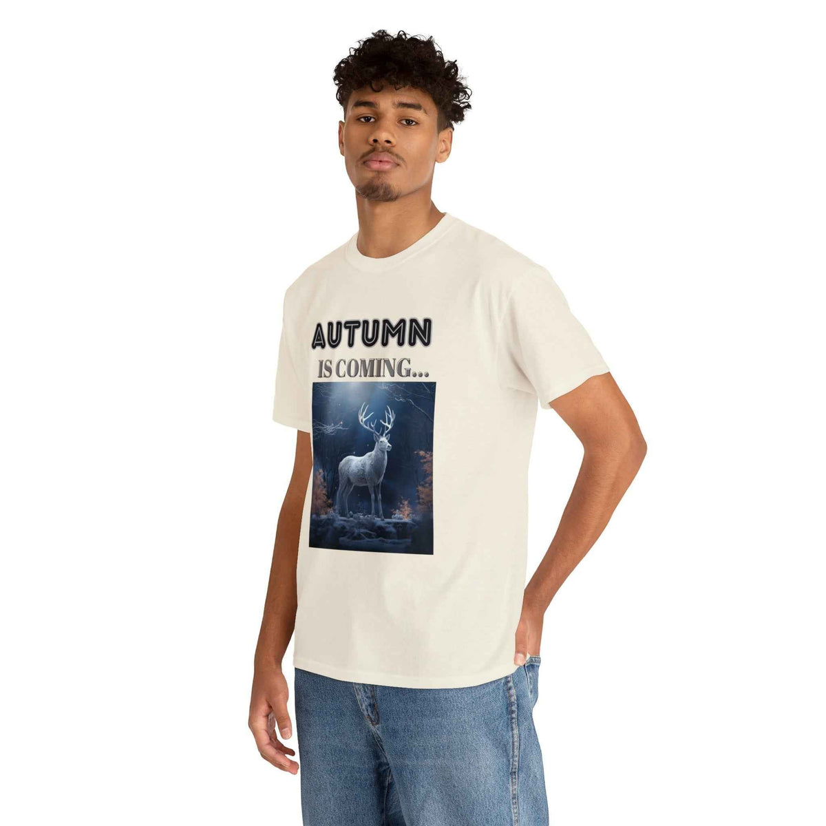 Autumn is coming: Fall Vibes T-shirts | Deer Drinking Brook Leaves Cha