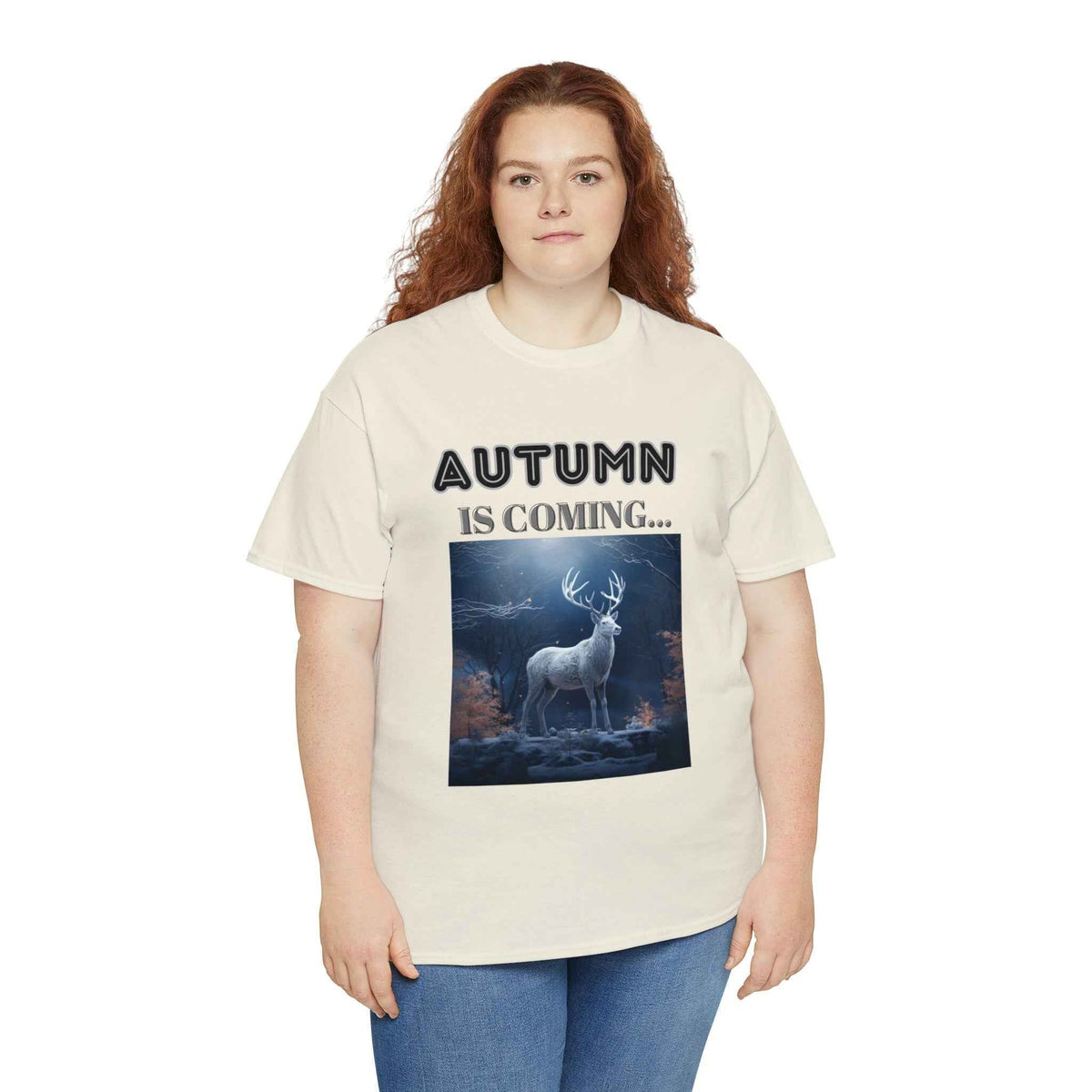Autumn is coming: Fall Vibes T-shirts | Deer Drinking Brook Leaves Cha
