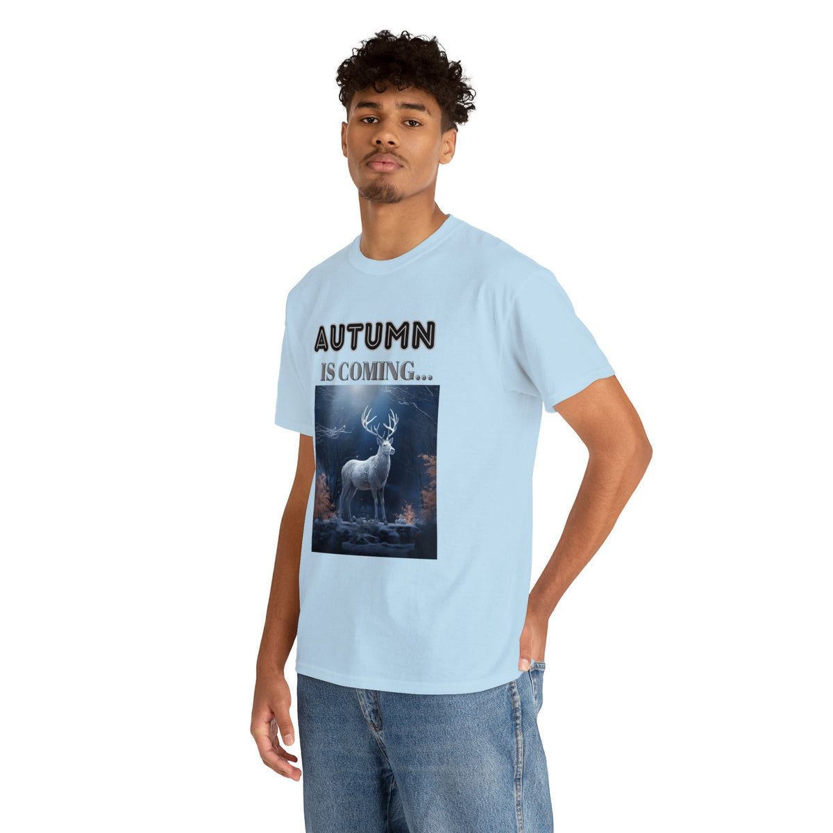 Autumn is coming: Fall Vibes T-shirts | Deer Drinking Brook Leaves Cha